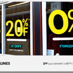 **Image Prompt:** An eye-catching email subject line, creatively designed as a storefront window. The words "20% Off" are prominently displayed, drawing attention. Capture the concept of A/B testing with two different subject lines side-by-side, highlighting the more effective one.